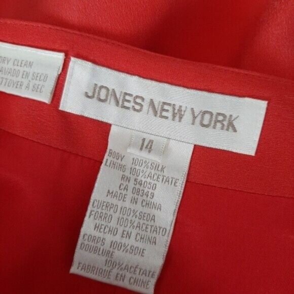 JONES NEW YORK 100% Silk Light Mini Skirt Red Sz M - Picture 8 of 9